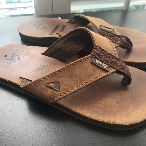 reef leather smoothy flip flops